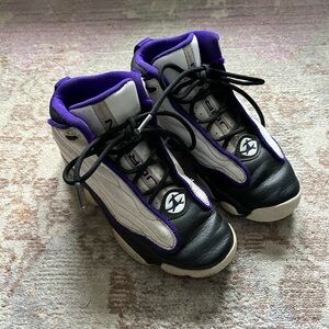 Jordan Kids Black and Purple Sneakers
